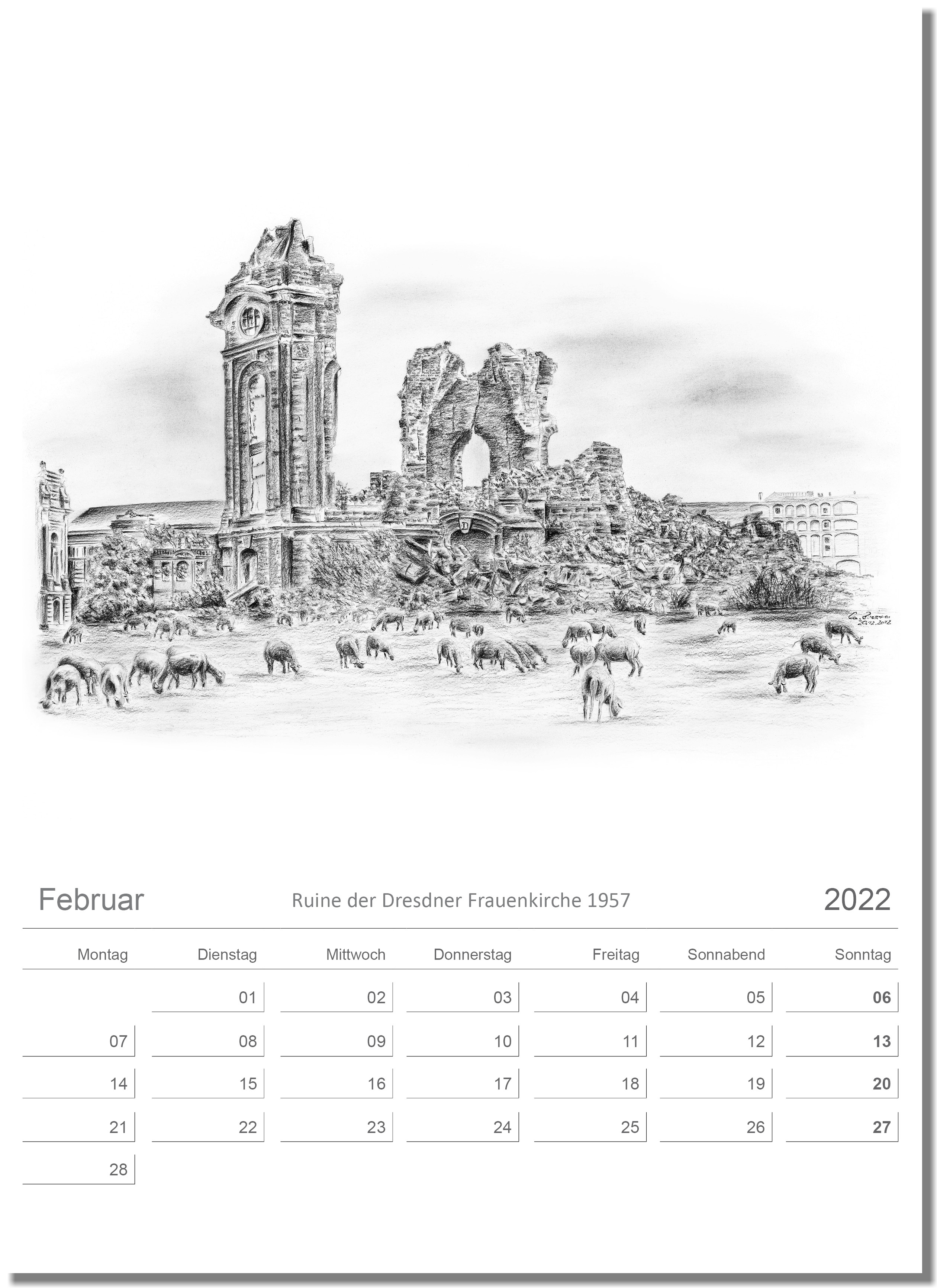Kalender Dresden Februar 2022